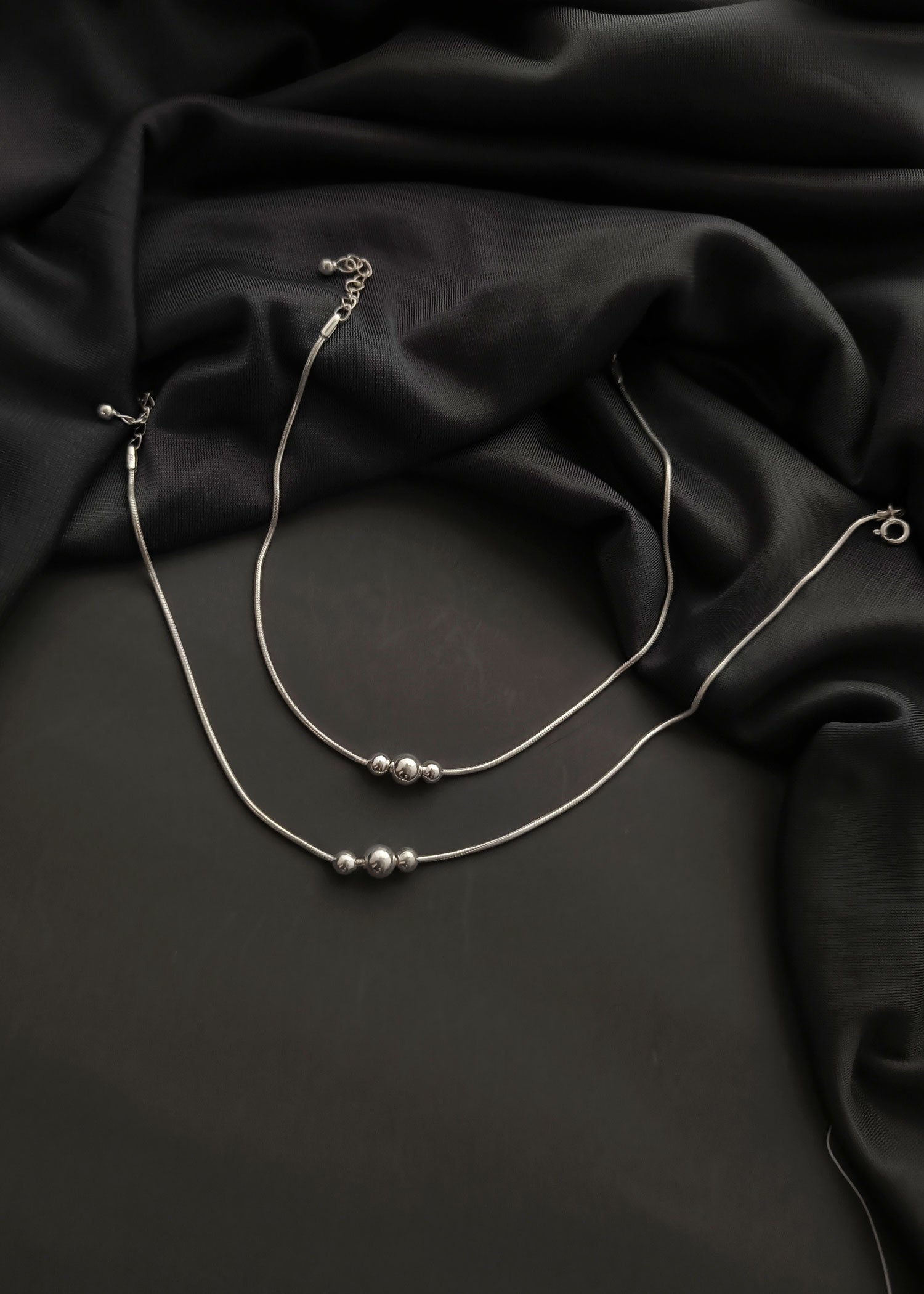 92.5 Sterling Silver Delicate Silver Ball Payal/Anklet