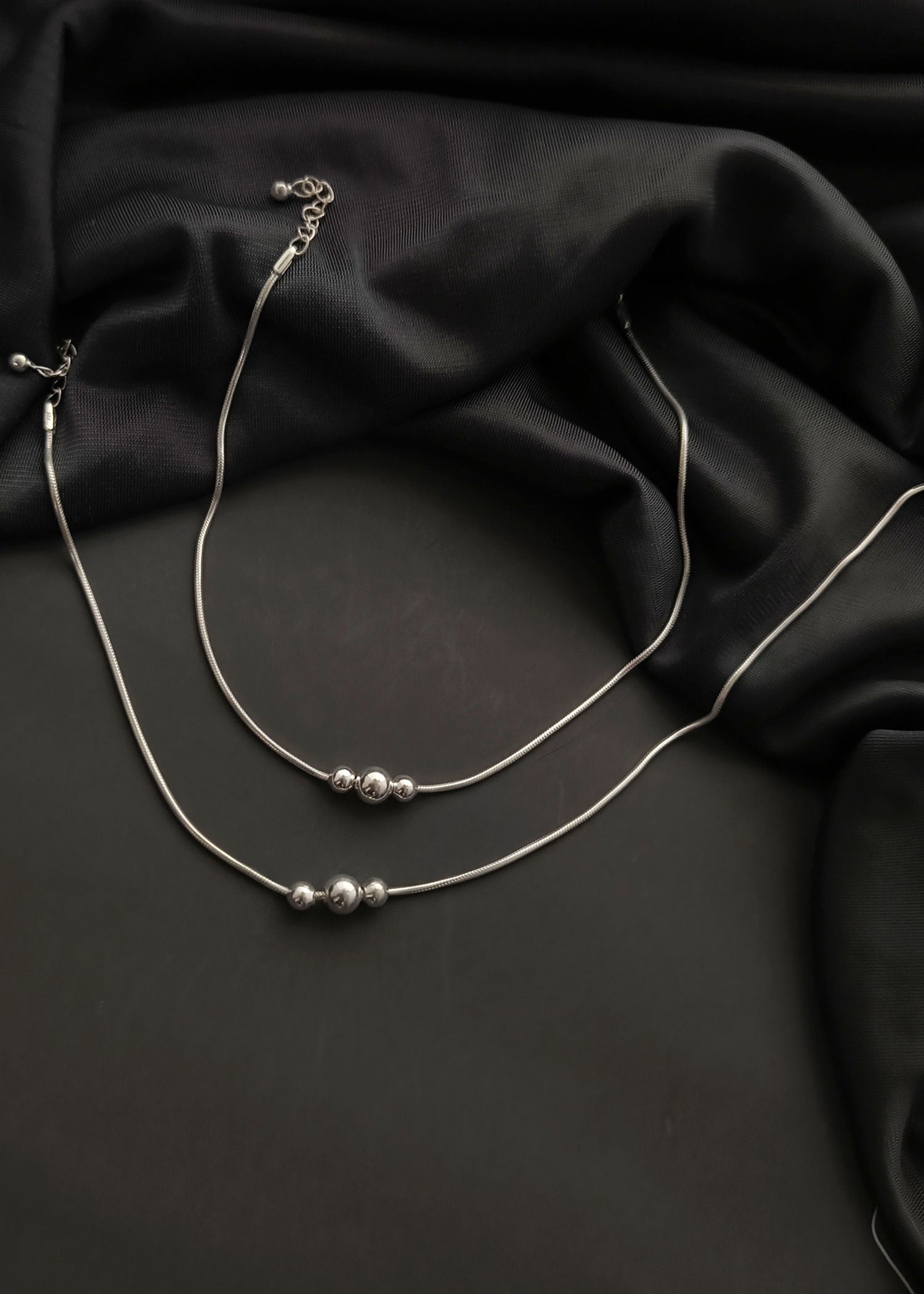 92.5 Sterling Silver Delicate Silver Ball Payal/Anklet