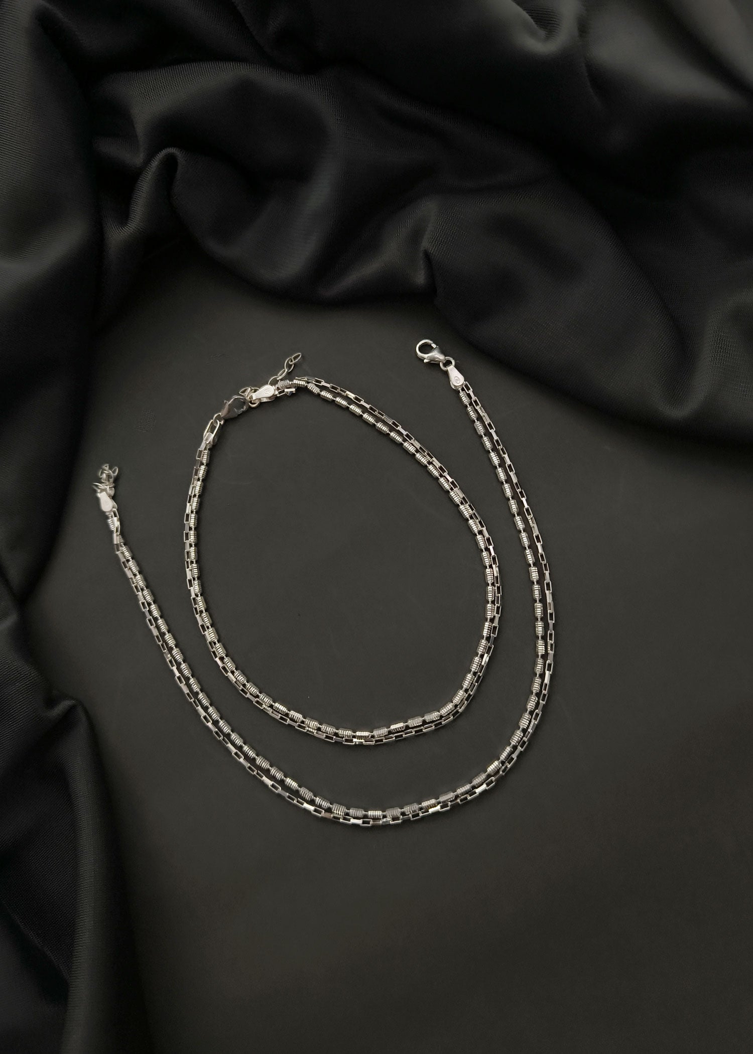 92.5 Sterling Silver Two Line Elegant Payal/Anklet