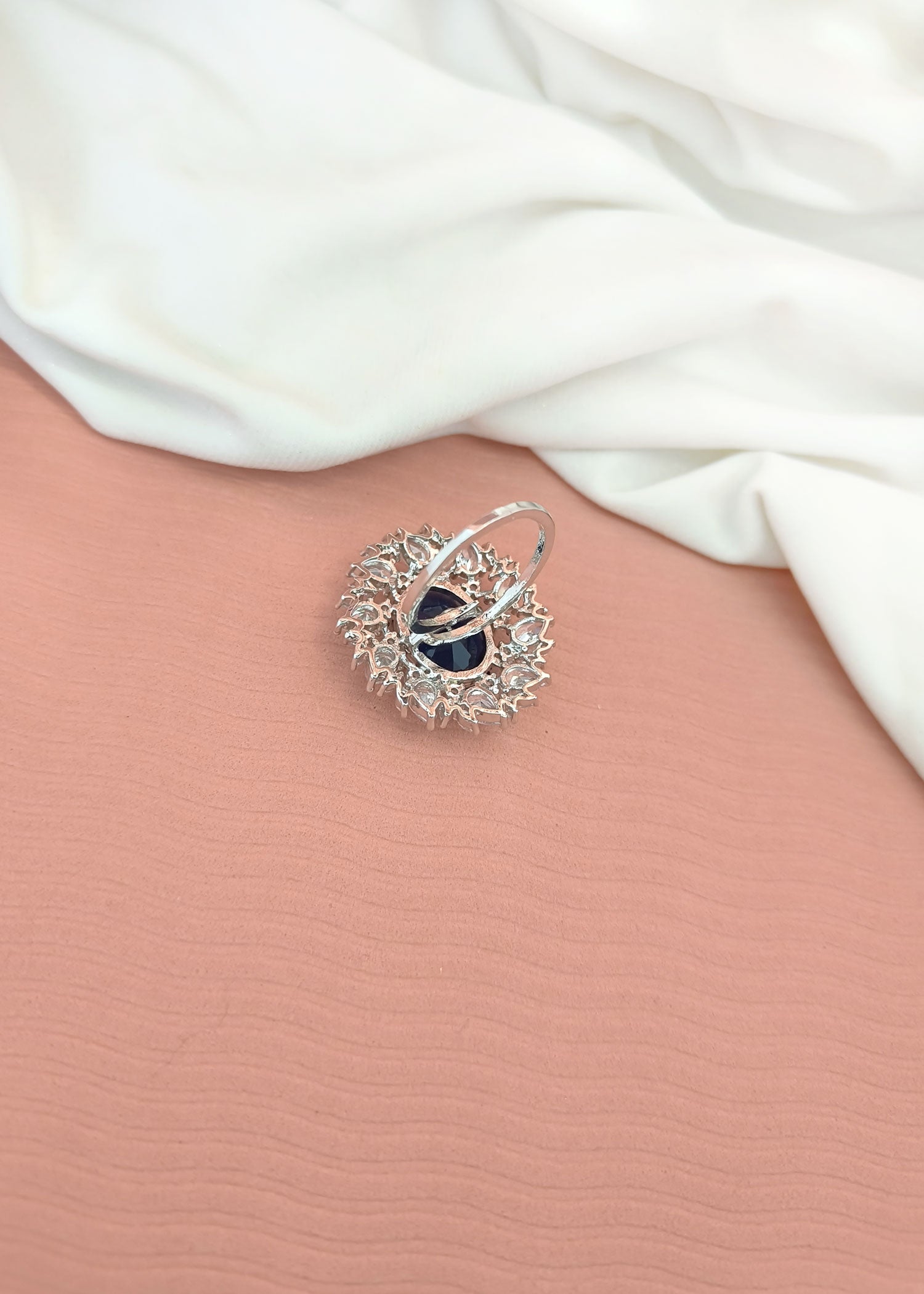 Big Oval Shape Zircon Designer Ring