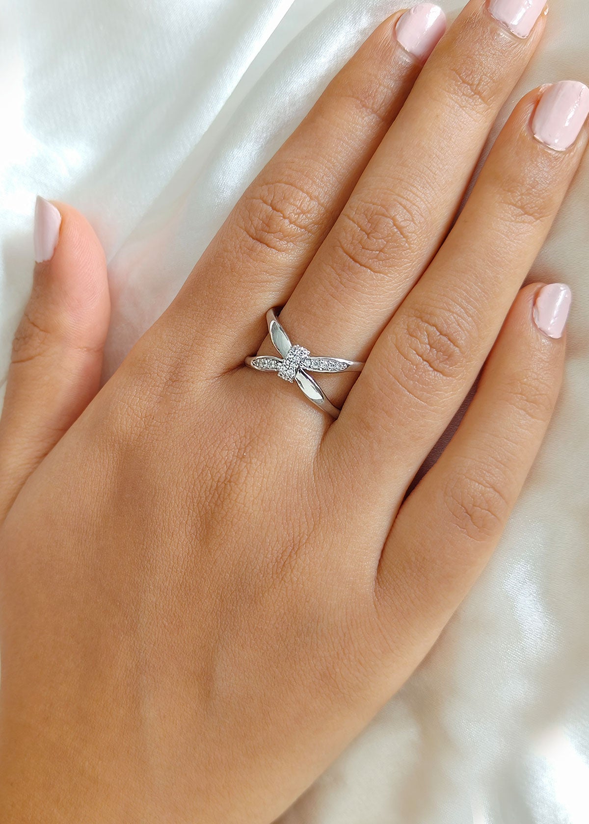 Silver Plated Stylish Zircon Women Finger Ring