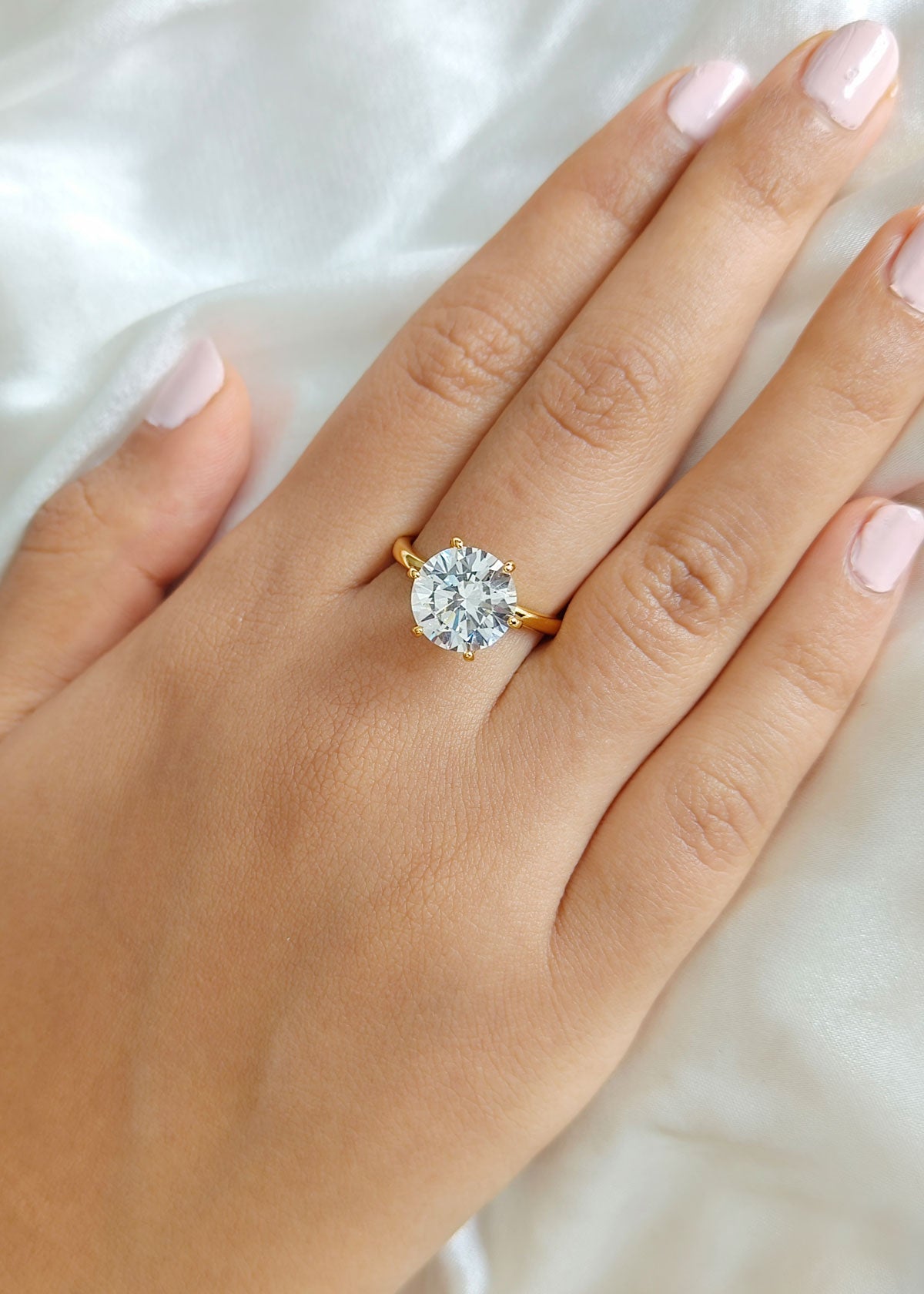 Big Solitaire Adjustable Women Finger Ring