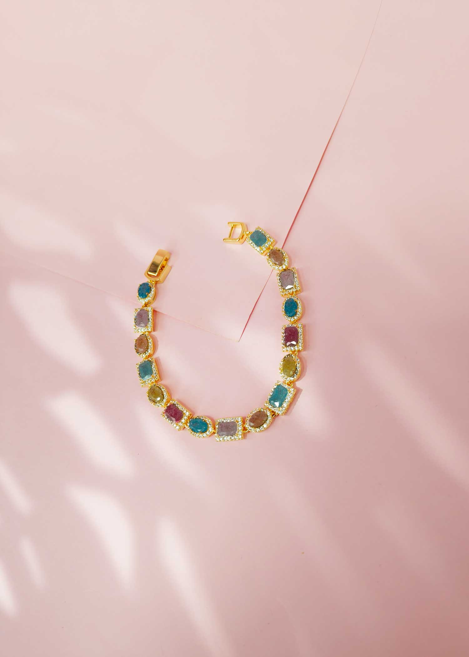 Cubic Zircon Rainbow Spectra Women Loose Bracelet