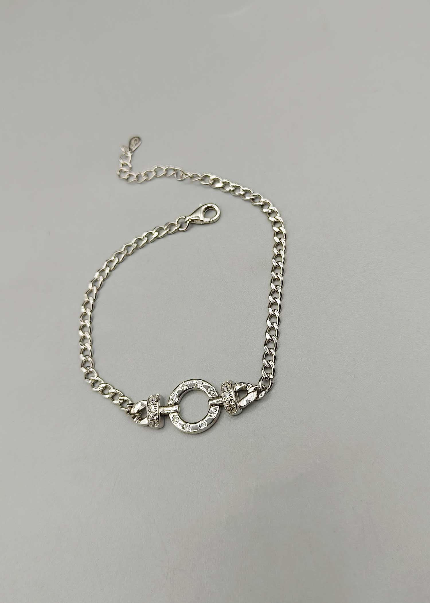 92.5 Sterling Silver Metal Boot Chain Women Adjustable Loose Bracelet