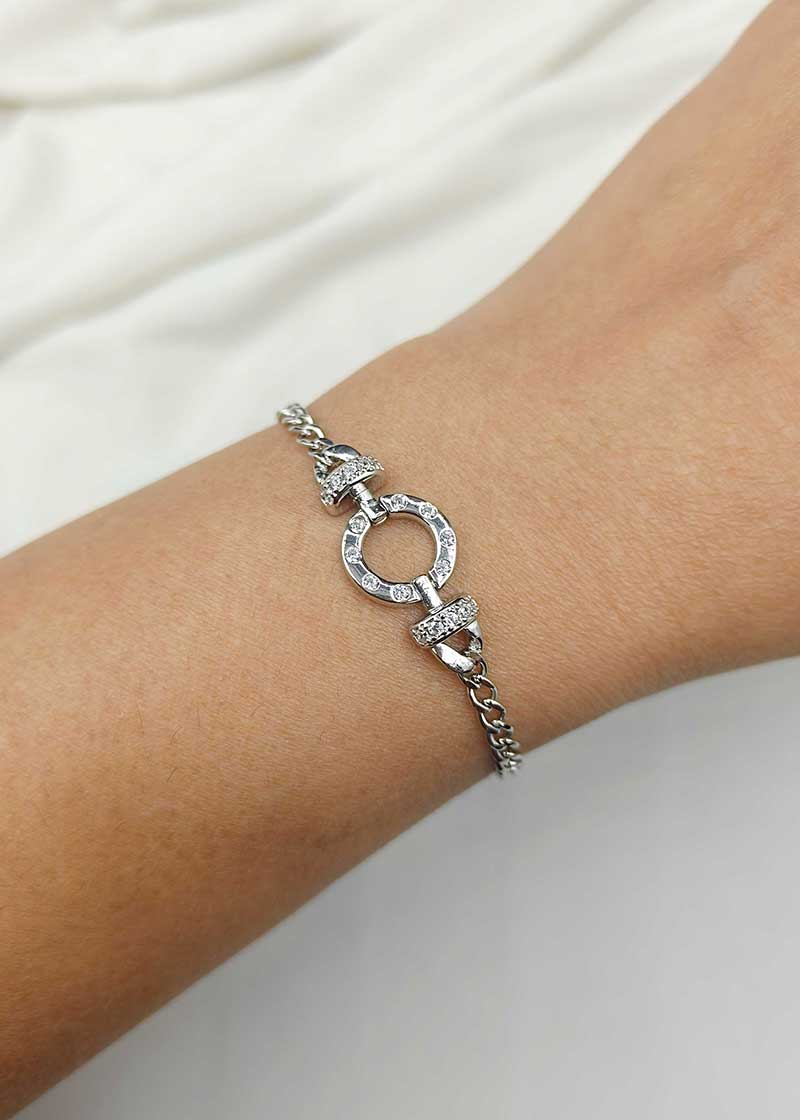 92.5 Sterling Silver Metal Boot Chain Women Adjustable Loose Bracelet