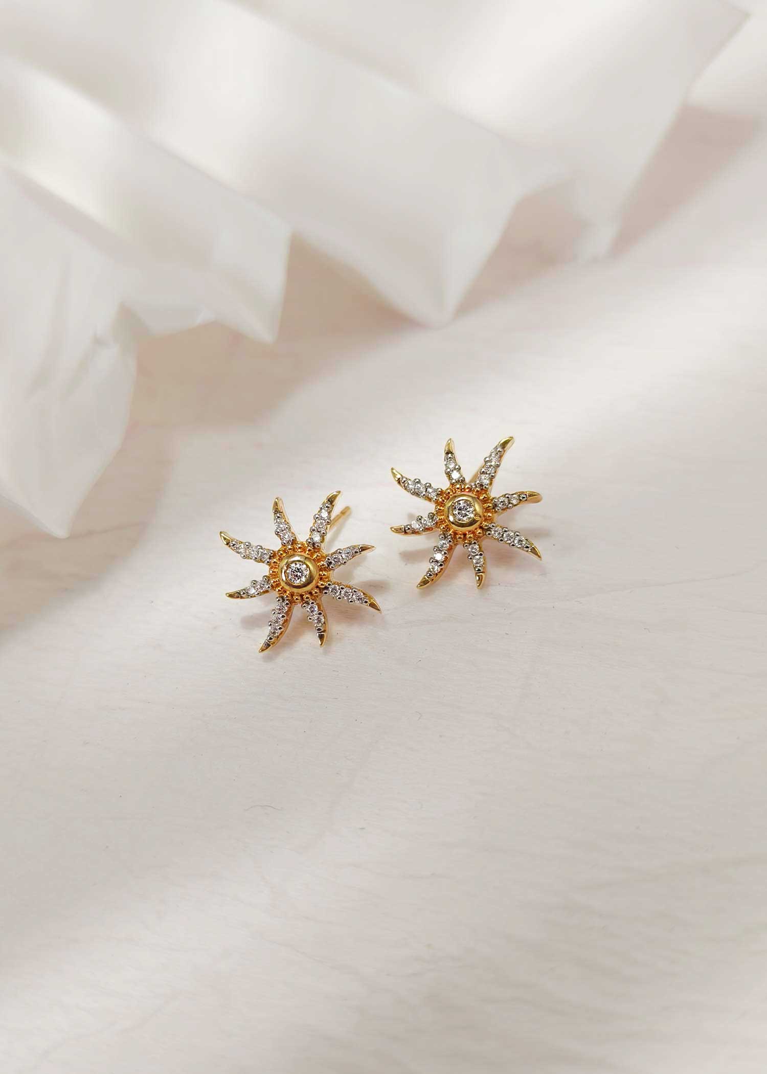 Star Design Cubic Zircon Stud Earring