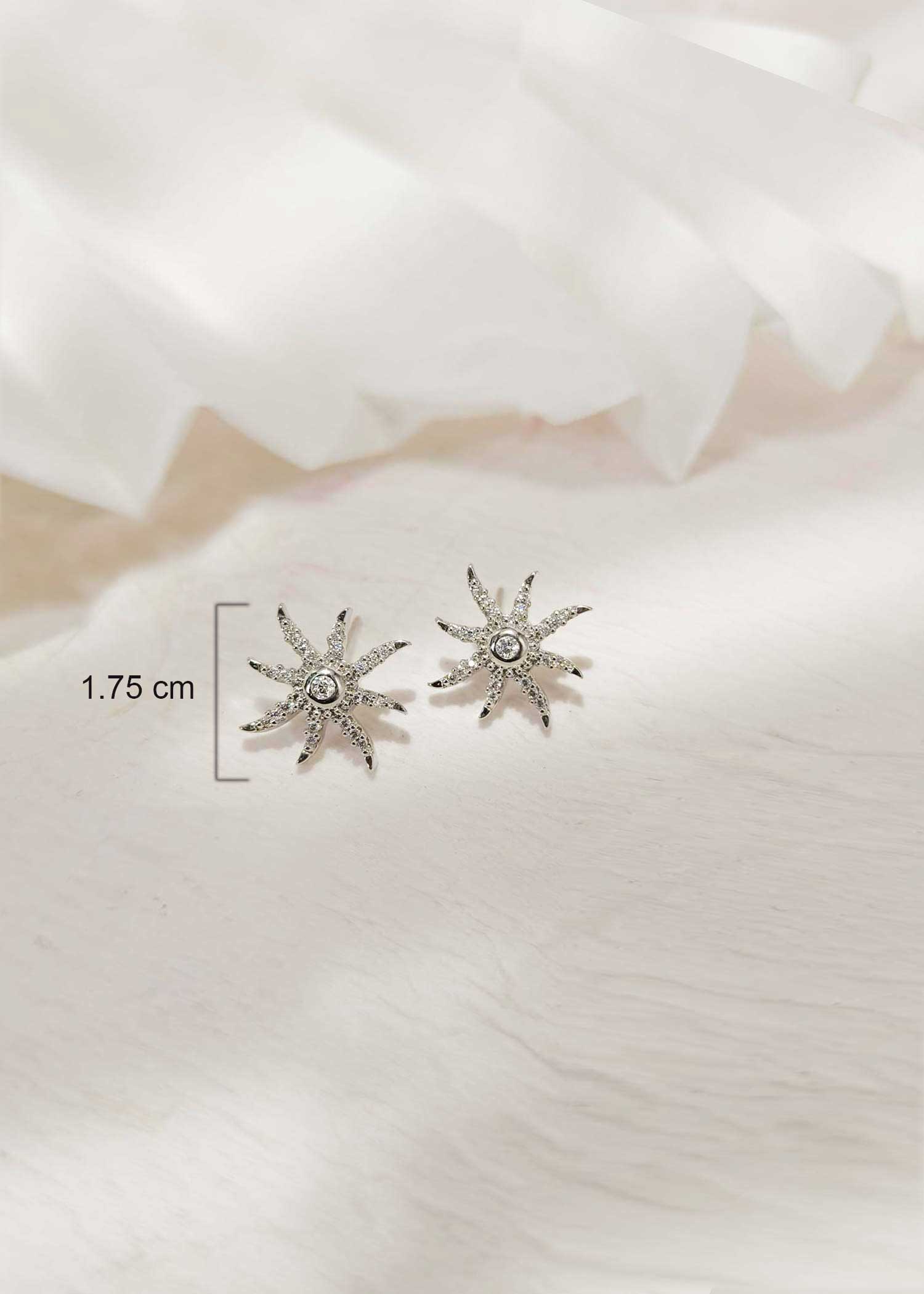 Star Design Cubic Zircon Stud Earring