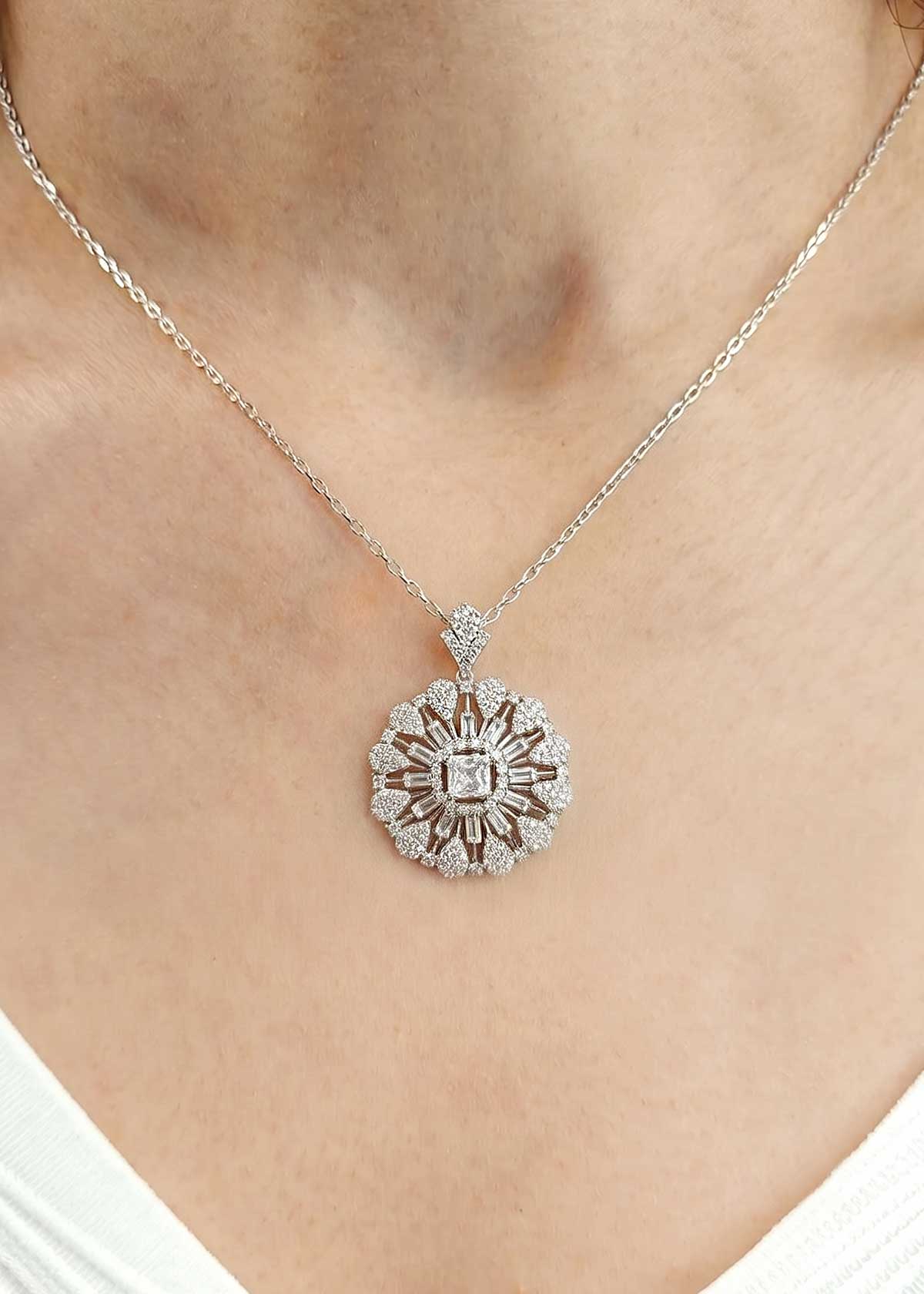Elegant Zirconia Designer Pendant Set