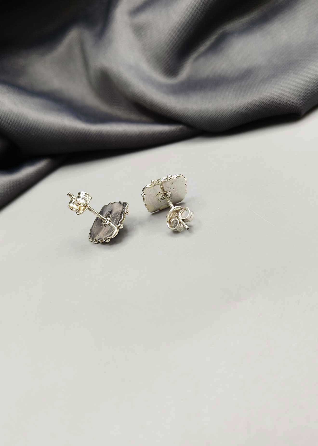 92.5 Sterling Silver Rectangular Studs Earring