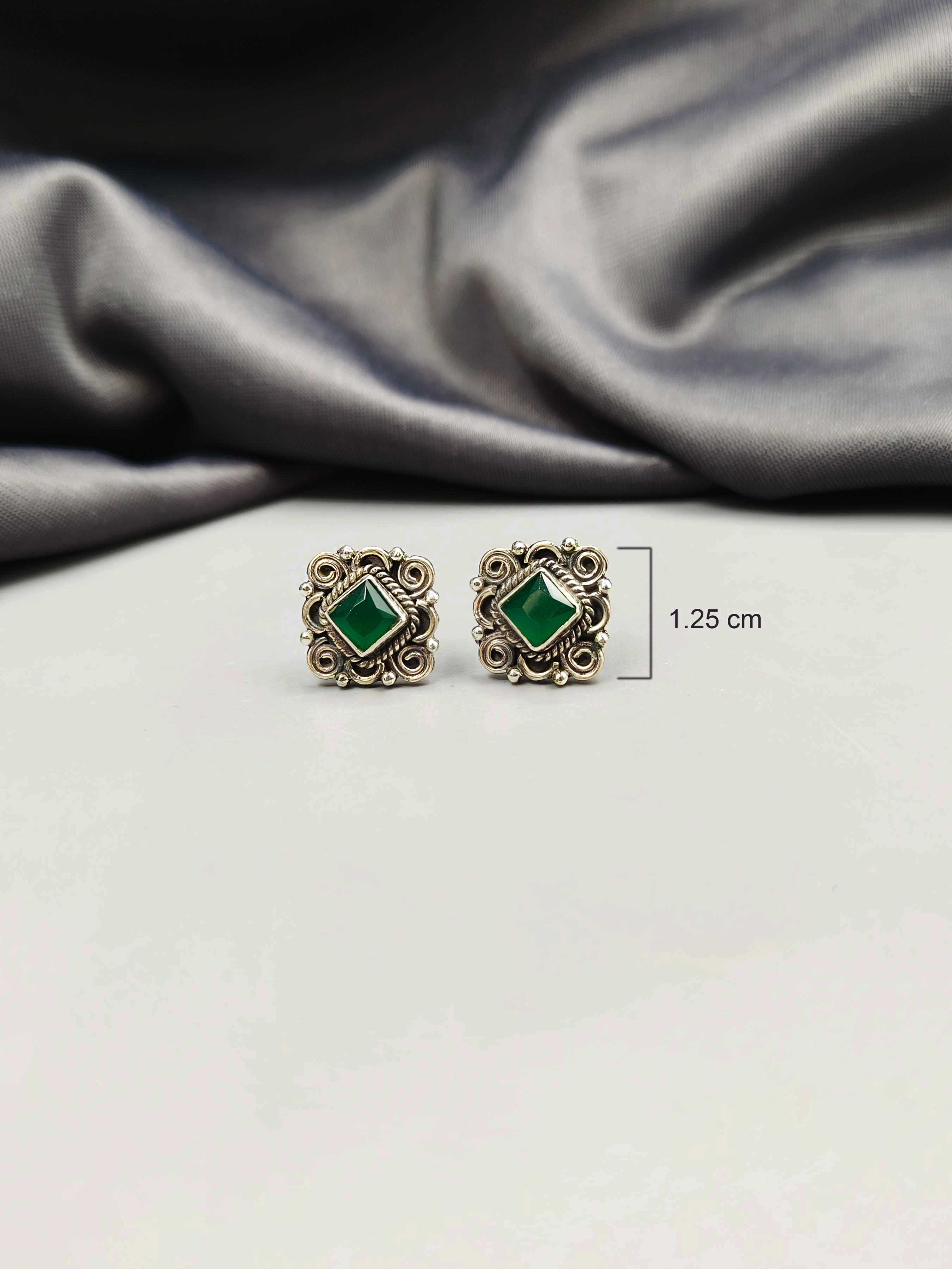 92.5 Sterling Silver Rectangular Studs Earring