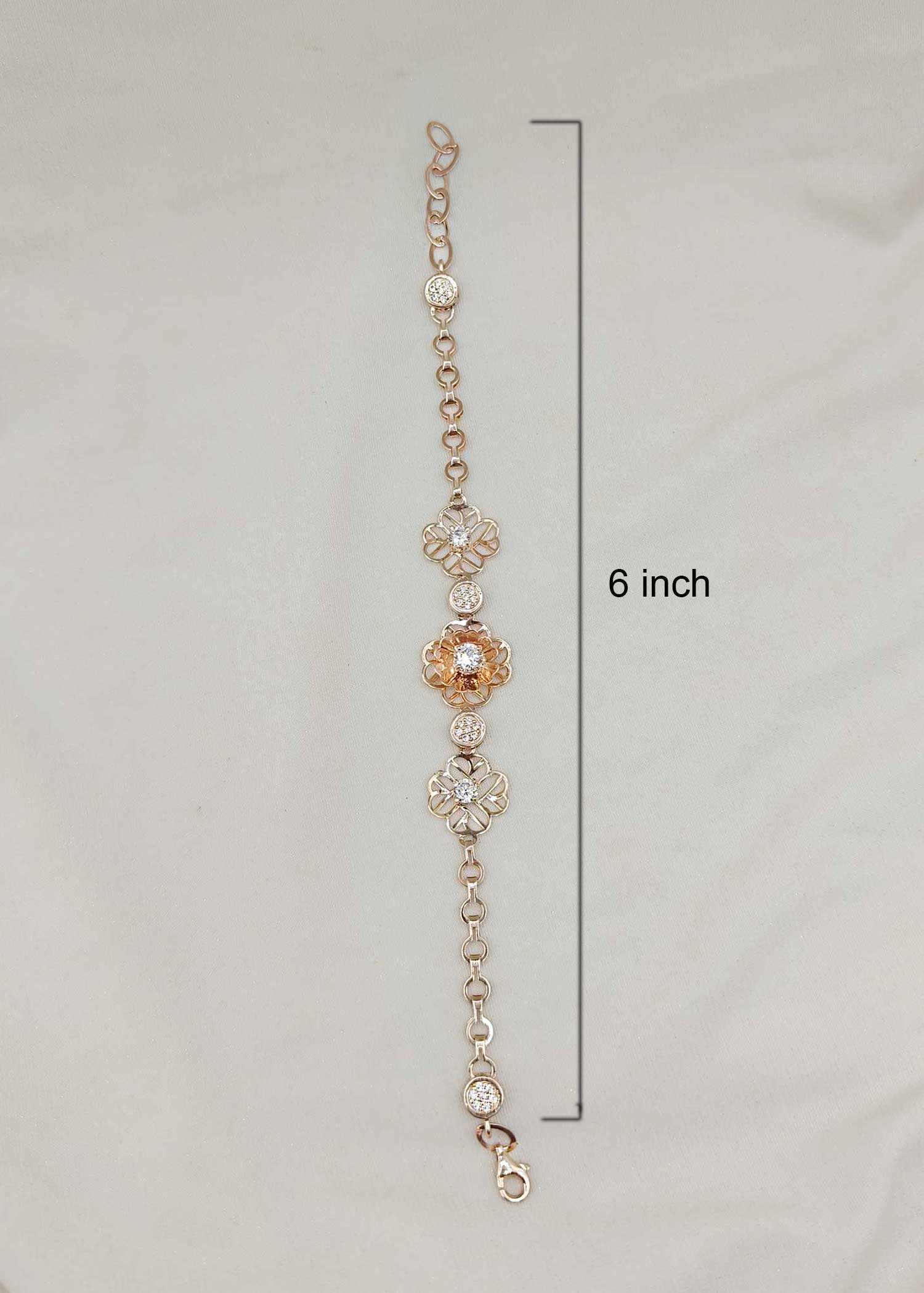 92.5 Sterling Silver Gorgeous Floral Loose Bracelet