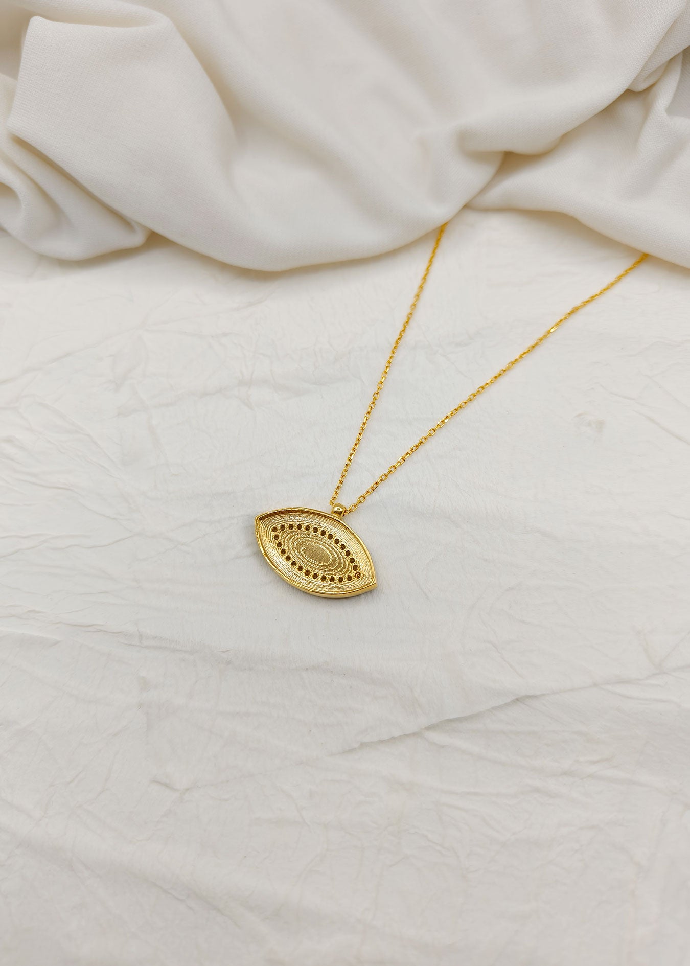 92.5 Sterling Silver Cubic Zircon Blue Evil Eye Pendant + Chain