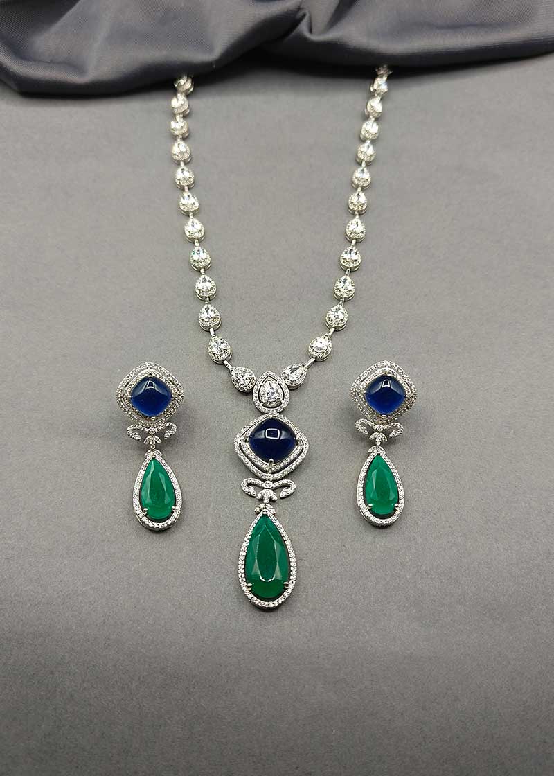 Delicate Colorful Cubic Zircon Designer Necklace Set
