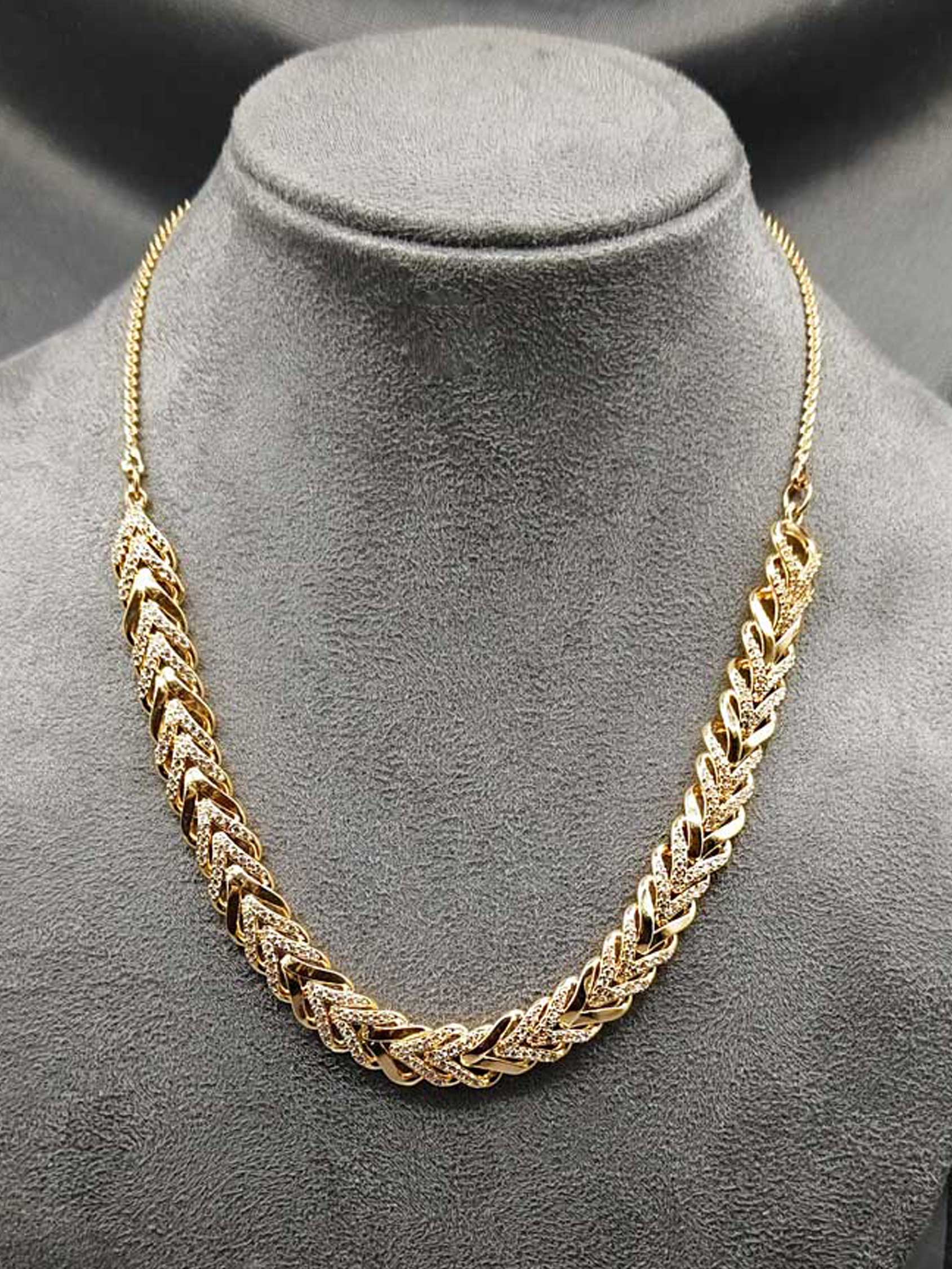 Premium Gold-Plated Cubic Zircon Long Necklace Set