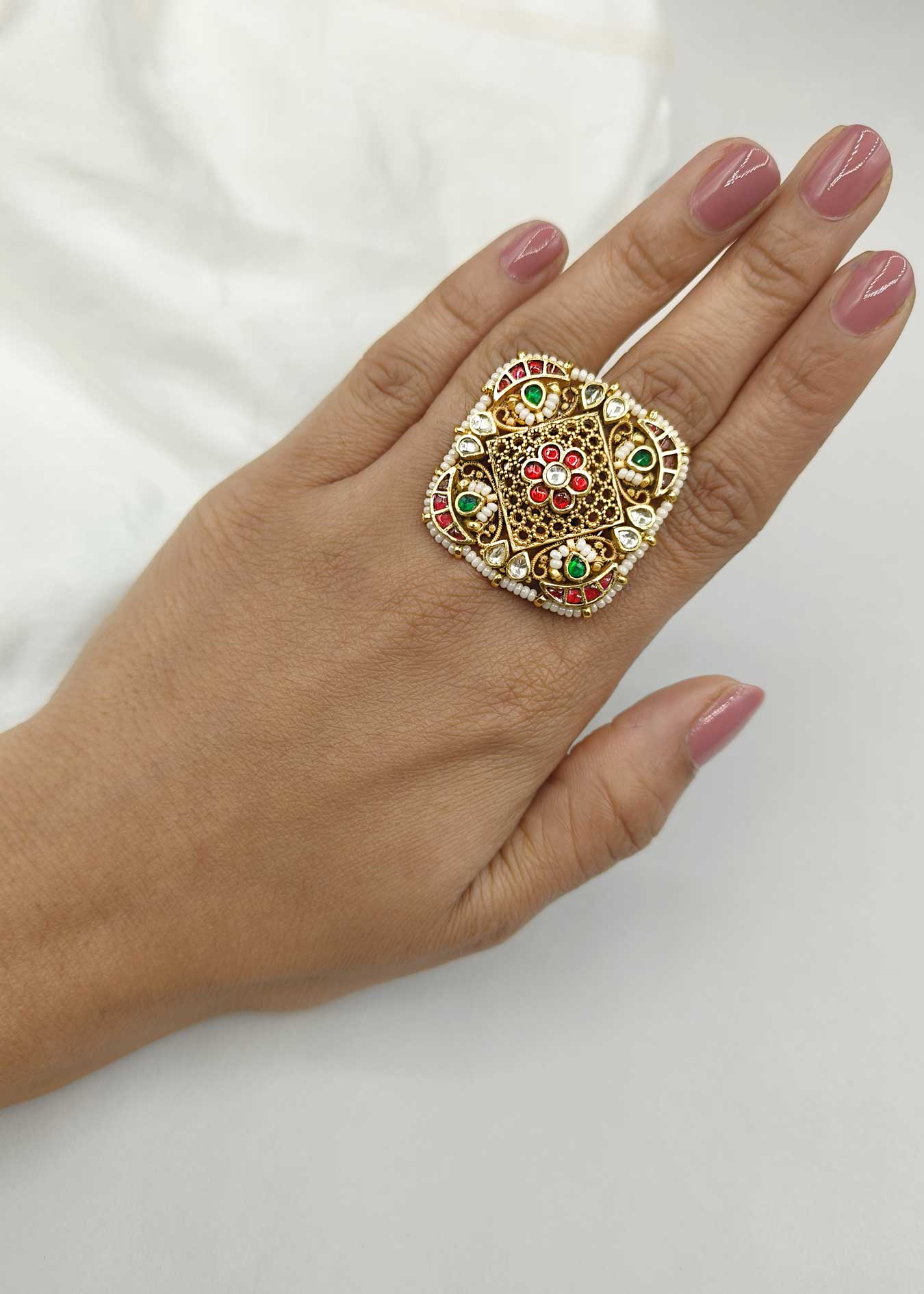 Kundan Finger Ring