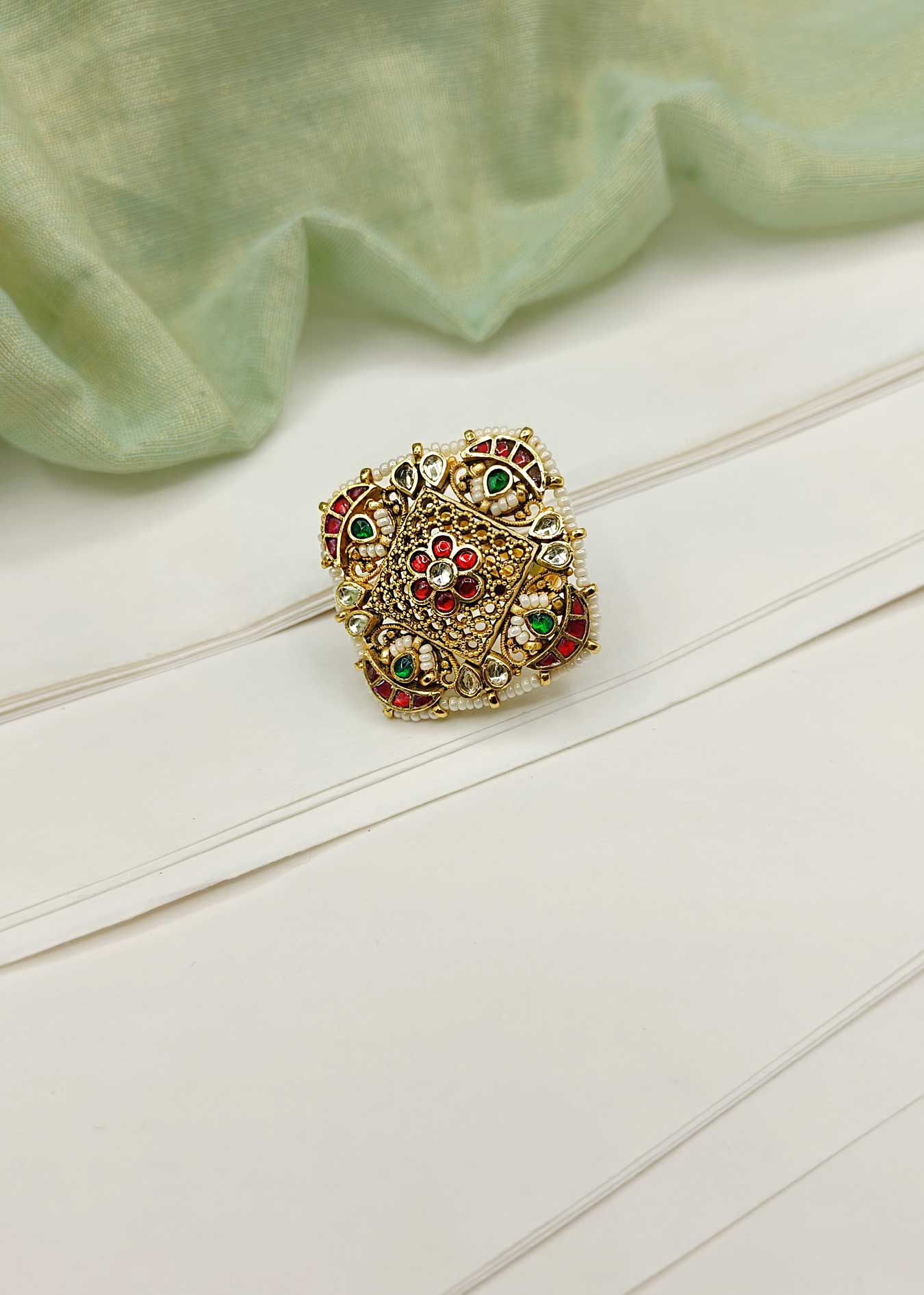 Kundan Finger Ring