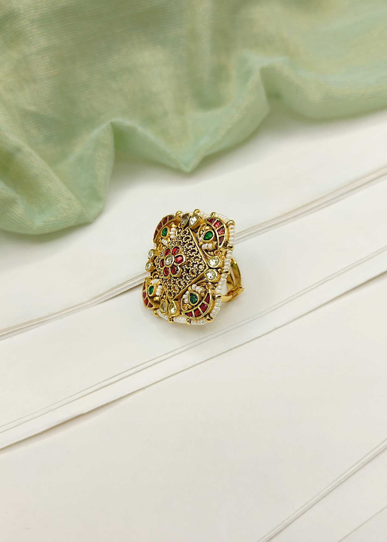 Kundan Finger Ring