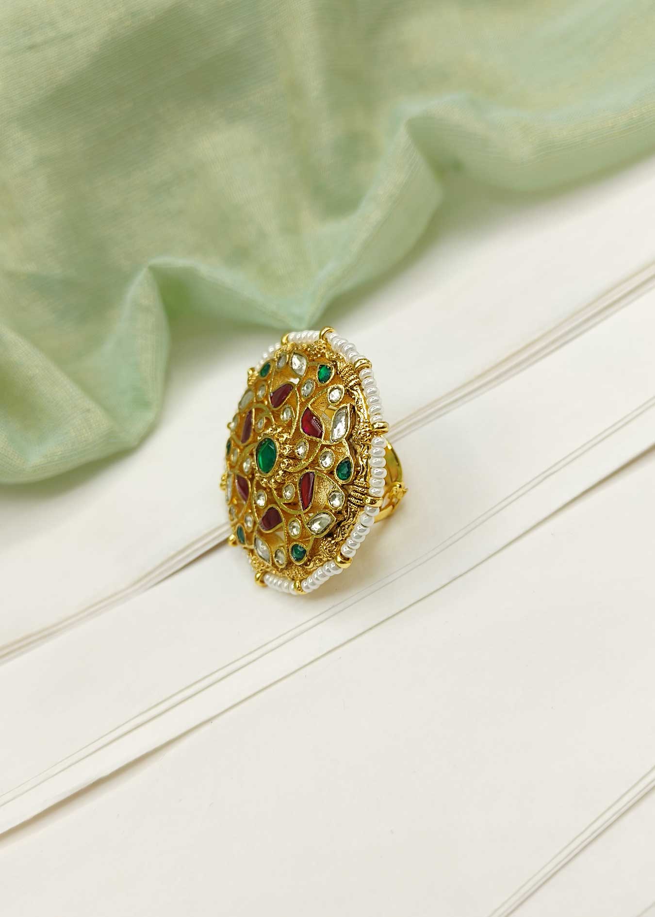 Kundan Finger Ring