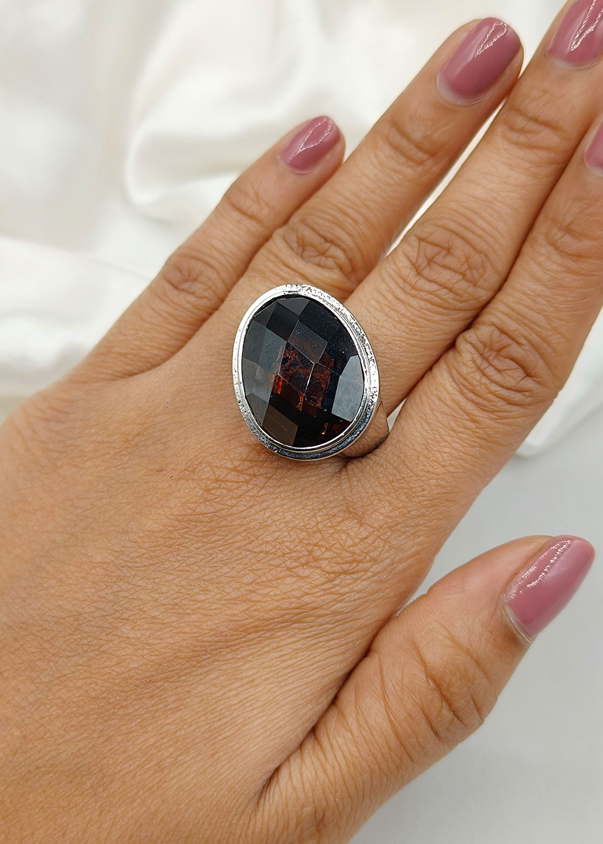 Cubic Zircon Vintage Crystal Stone Women Adjustable Big Finger Ring