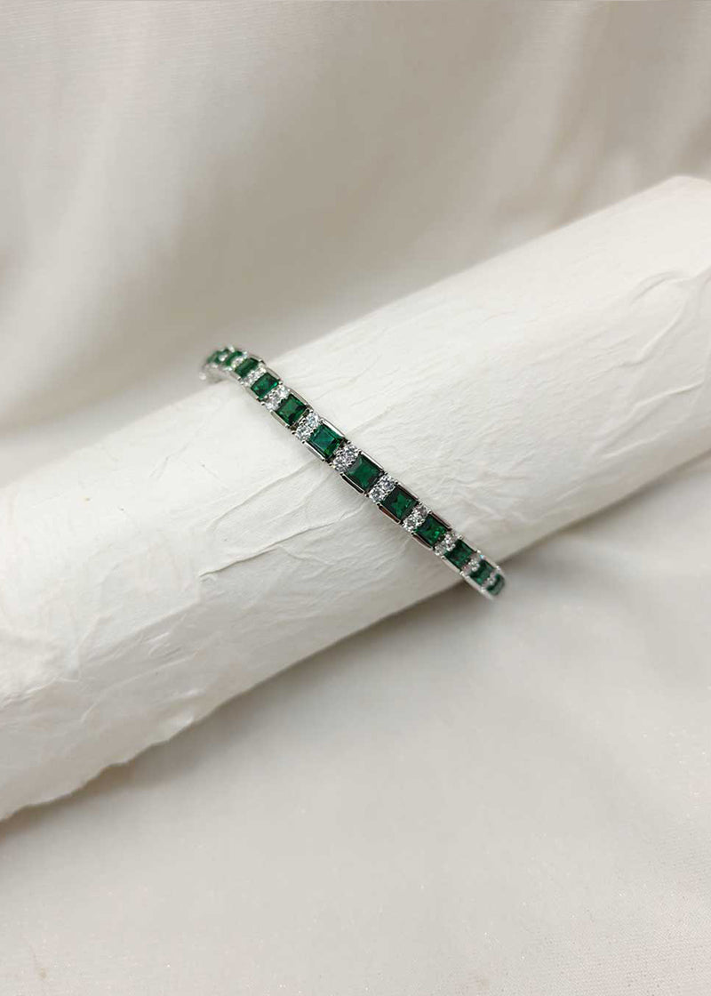 Cubic Zircon Vintage Square Cut Shape Women Tennis Loose Bracelet