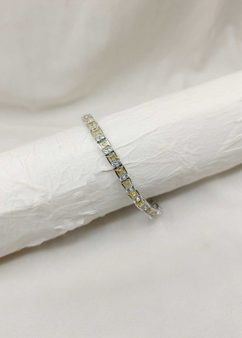 Cubic Zircon Vintage Square Cut Shape Women Tennis Loose Bracelet