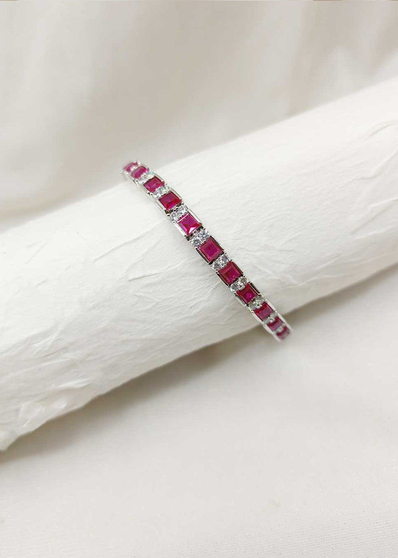 Cubic Zircon Vintage Square Cut Shape Women Tennis Loose Bracelet