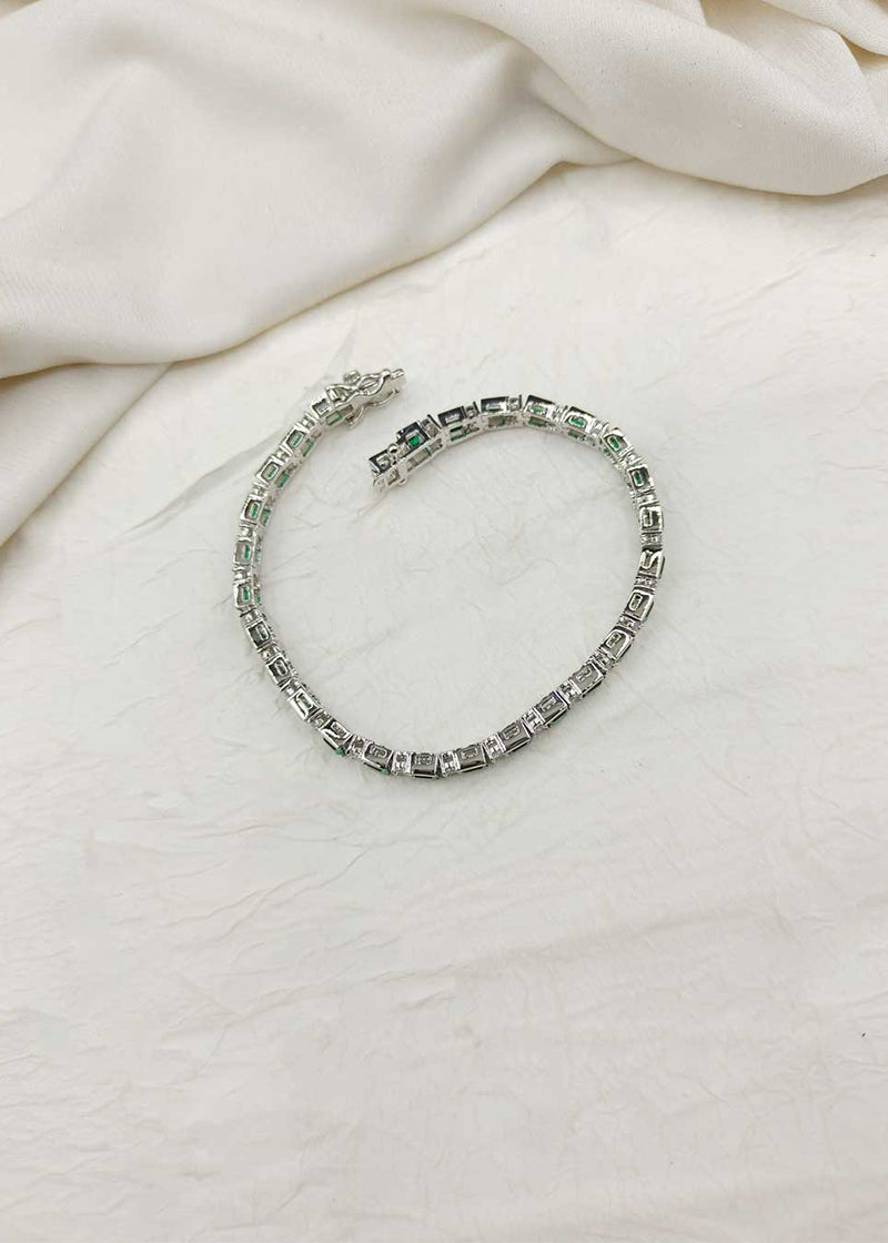 Cubic Zircon Vintage Square Cut Shape Women Tennis Loose Bracelet