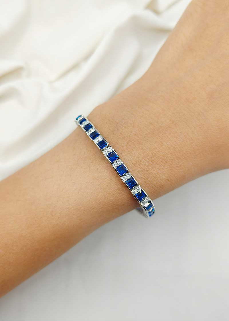 Cubic Zircon Vintage Square Cut Shape Women Tennis Loose Bracelet