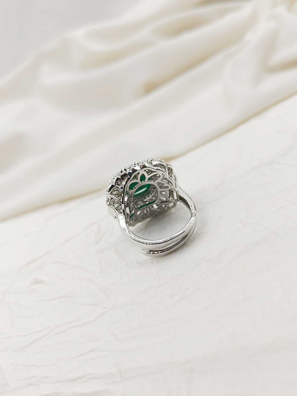 Bold And Beautiful Cubic Zircon Women's Adjustable Big Finger Ring