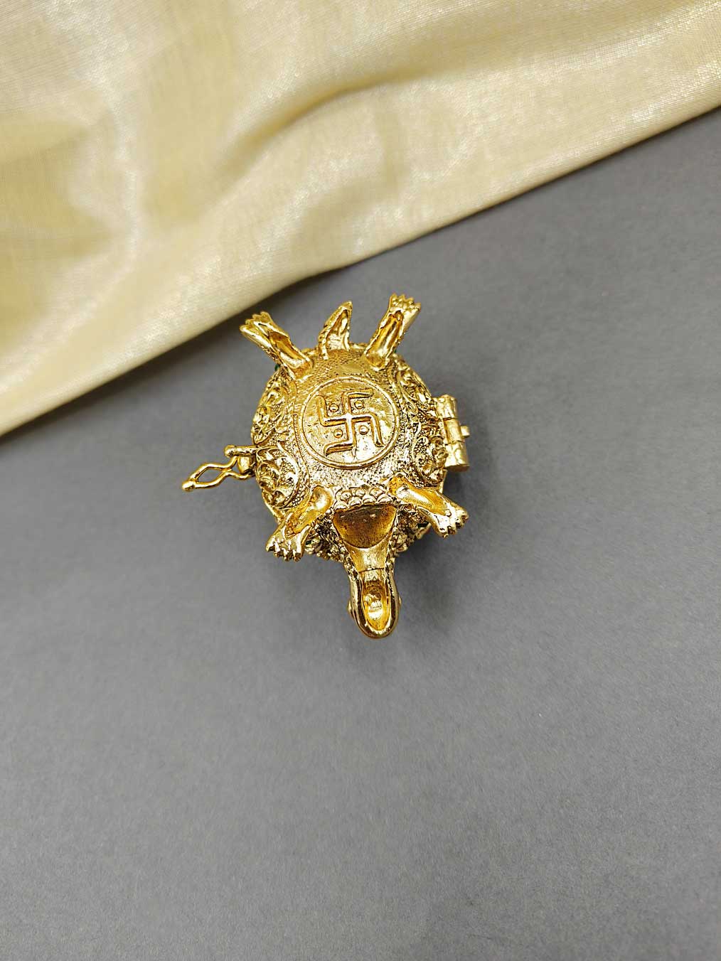 Tortoise Gold Plated Kumkum Box / Sindoor Box
