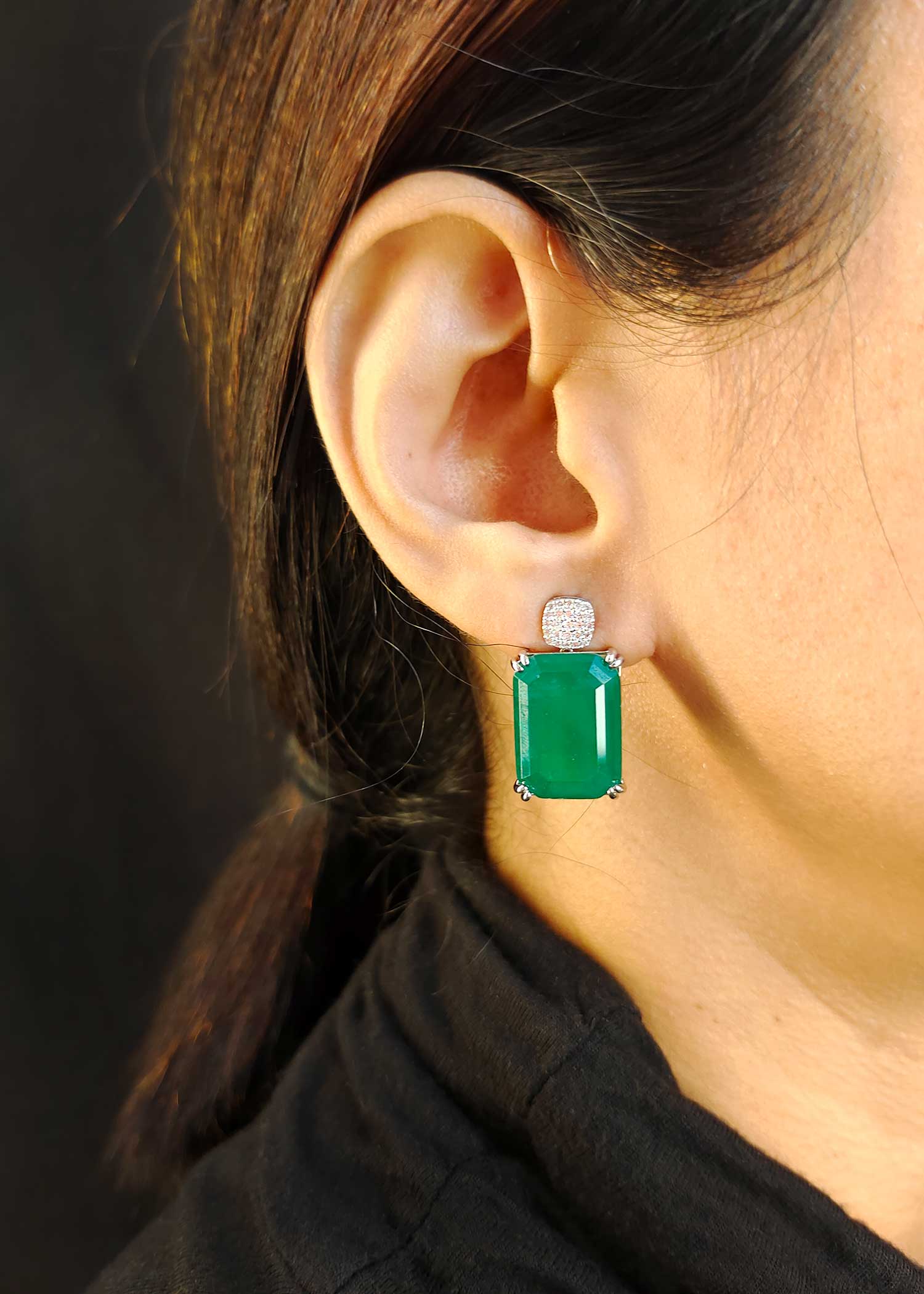 Cubic Zircon Square Shape Small Stud Earring