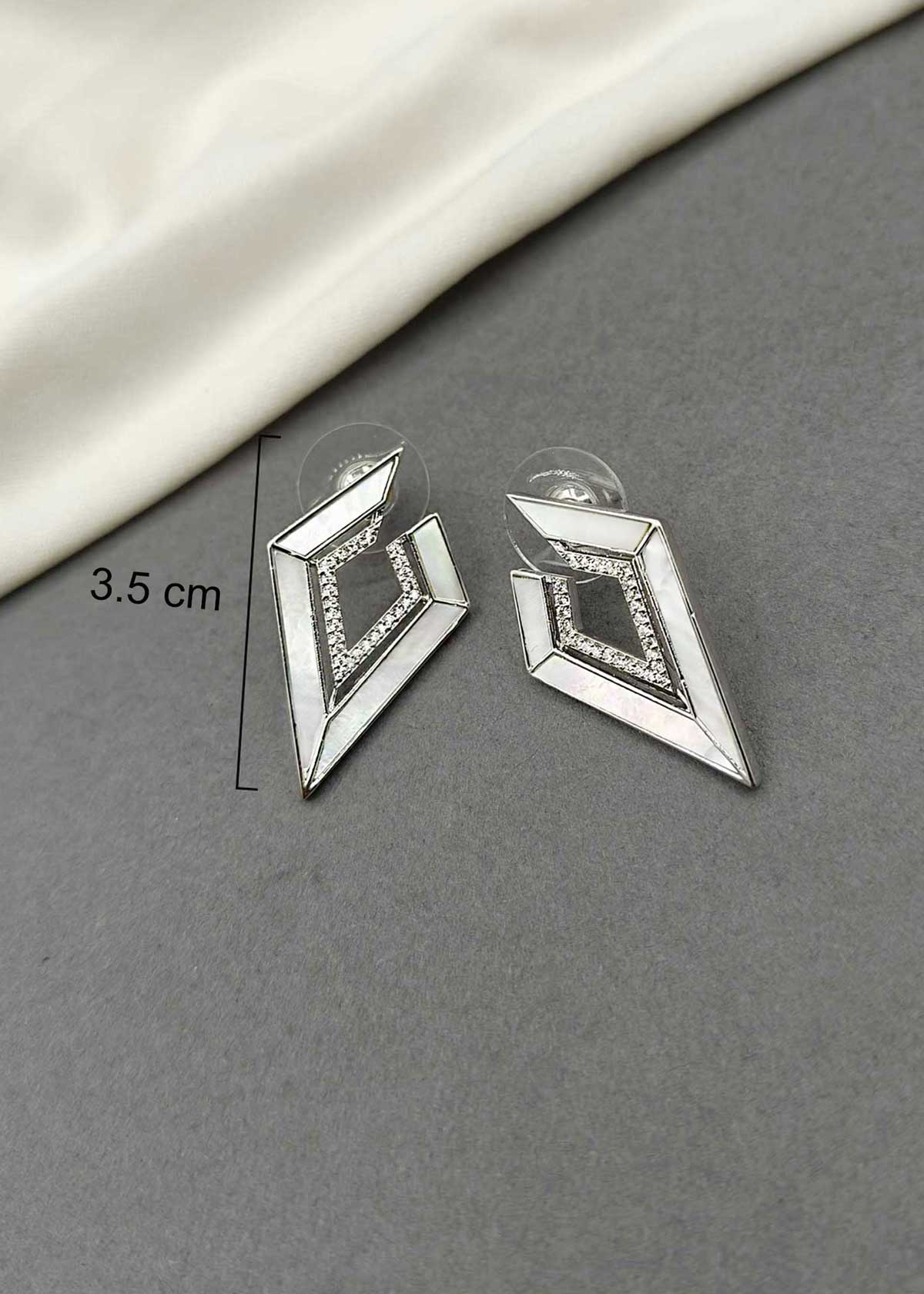 Cubic Zircon Mother Of Pearl Stud Earring
