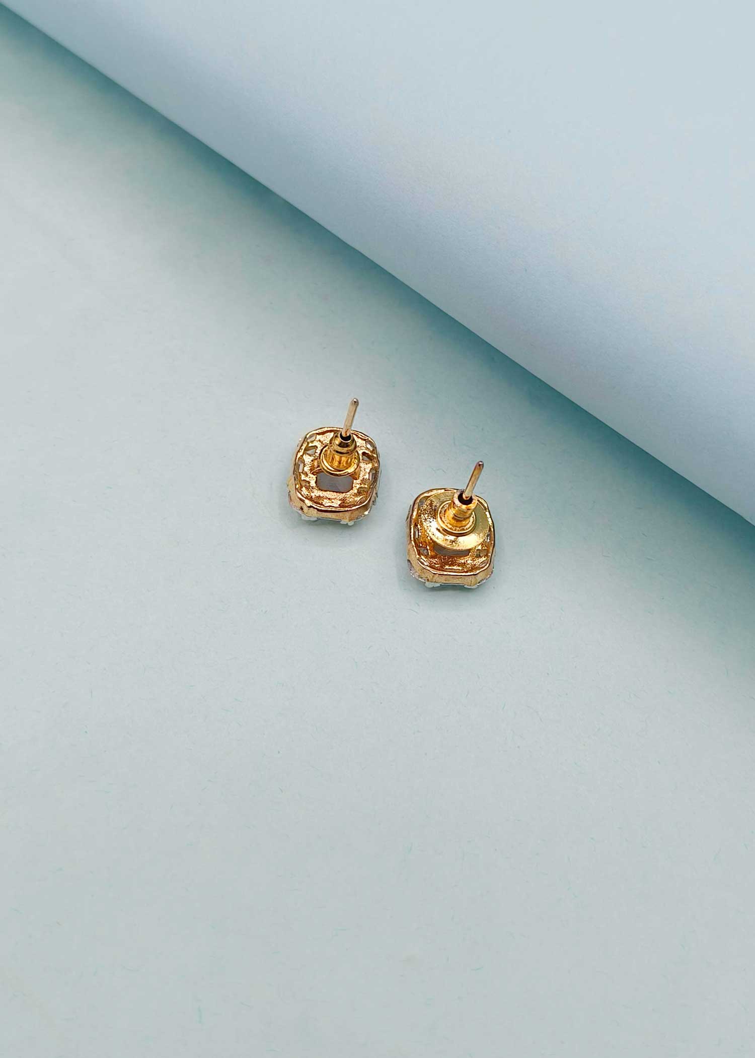 Square Shape Baguette Diamond Grey Pendant Set