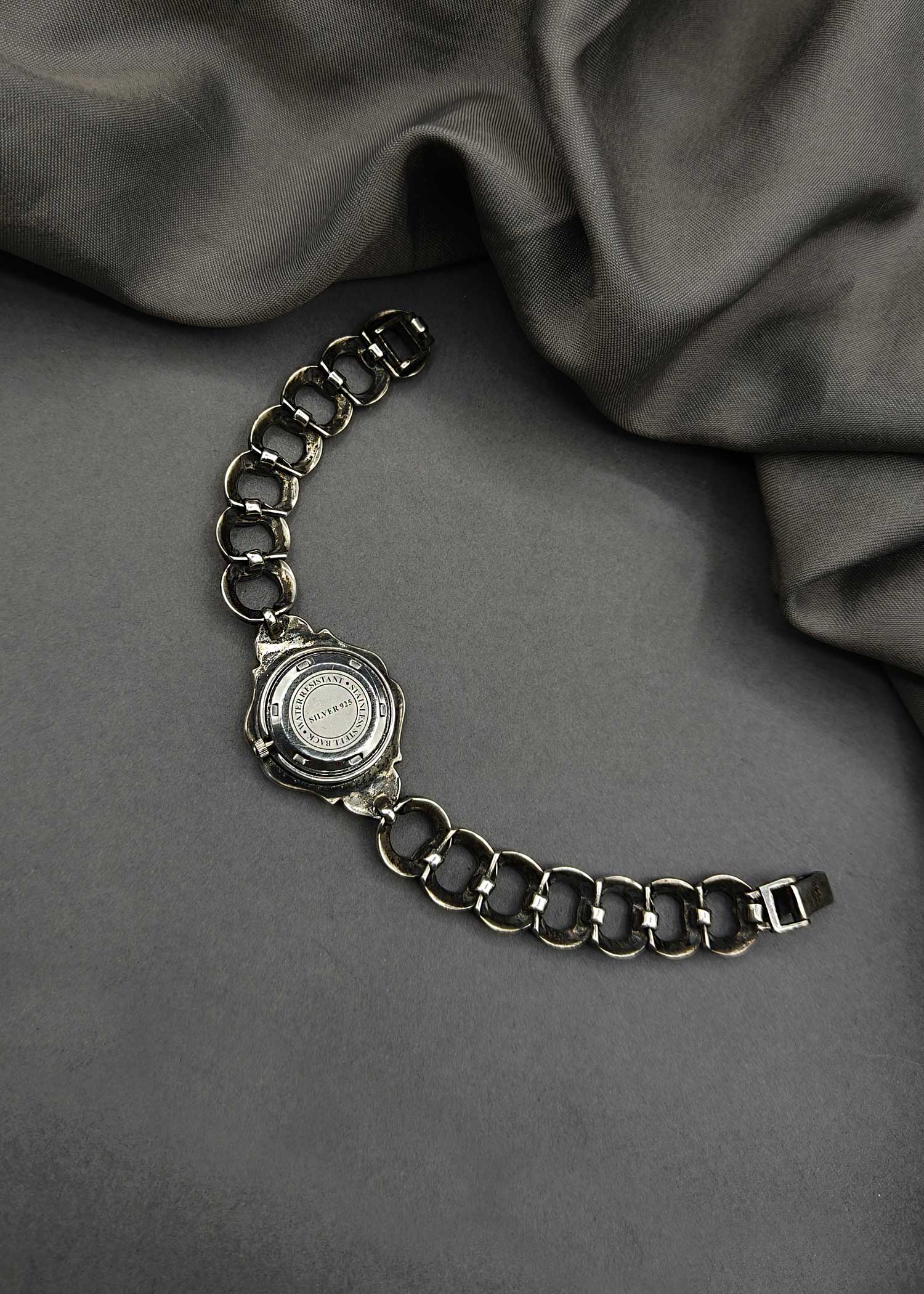 92.5 Sterling Silver Marcasite Stone Vintage Style Women Watch