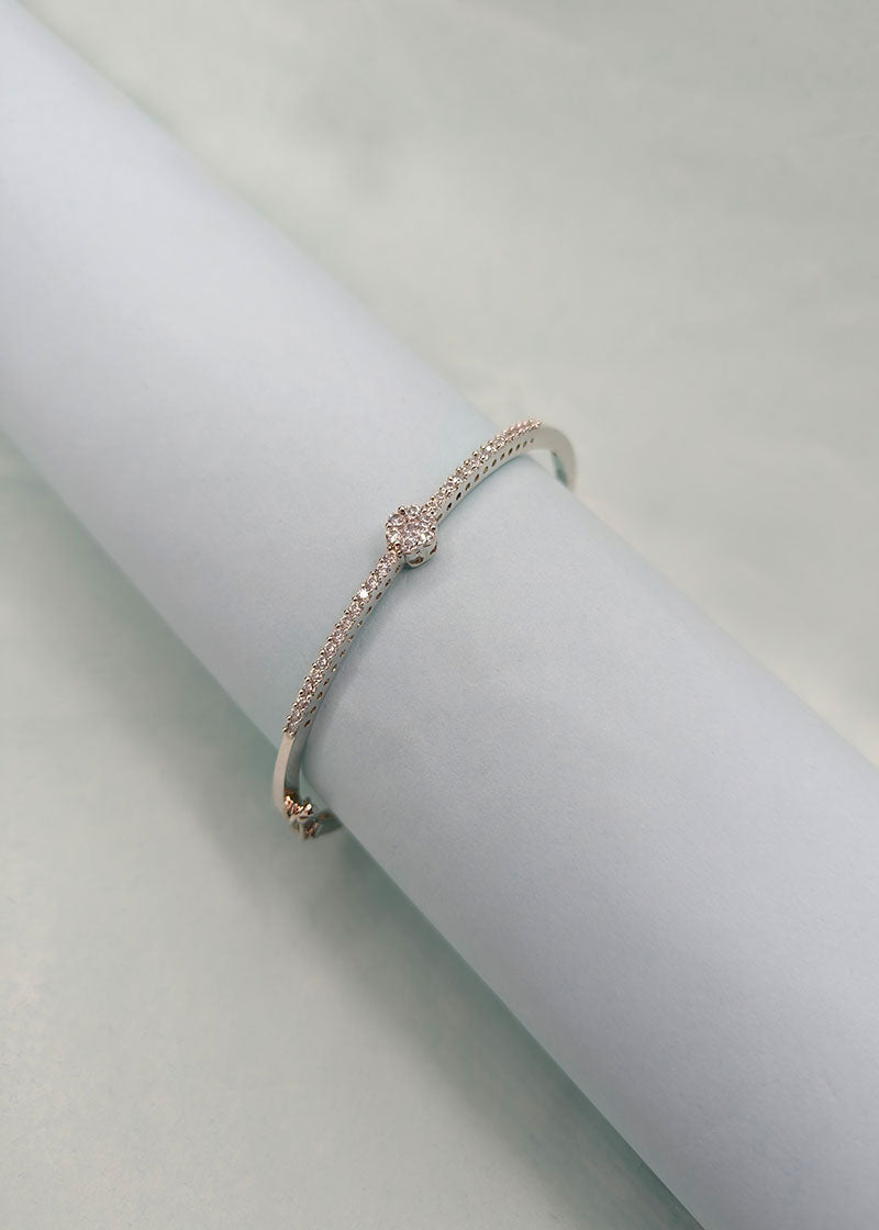 Sparkling Cubic Zircon Openable Kada Bracelet For Women