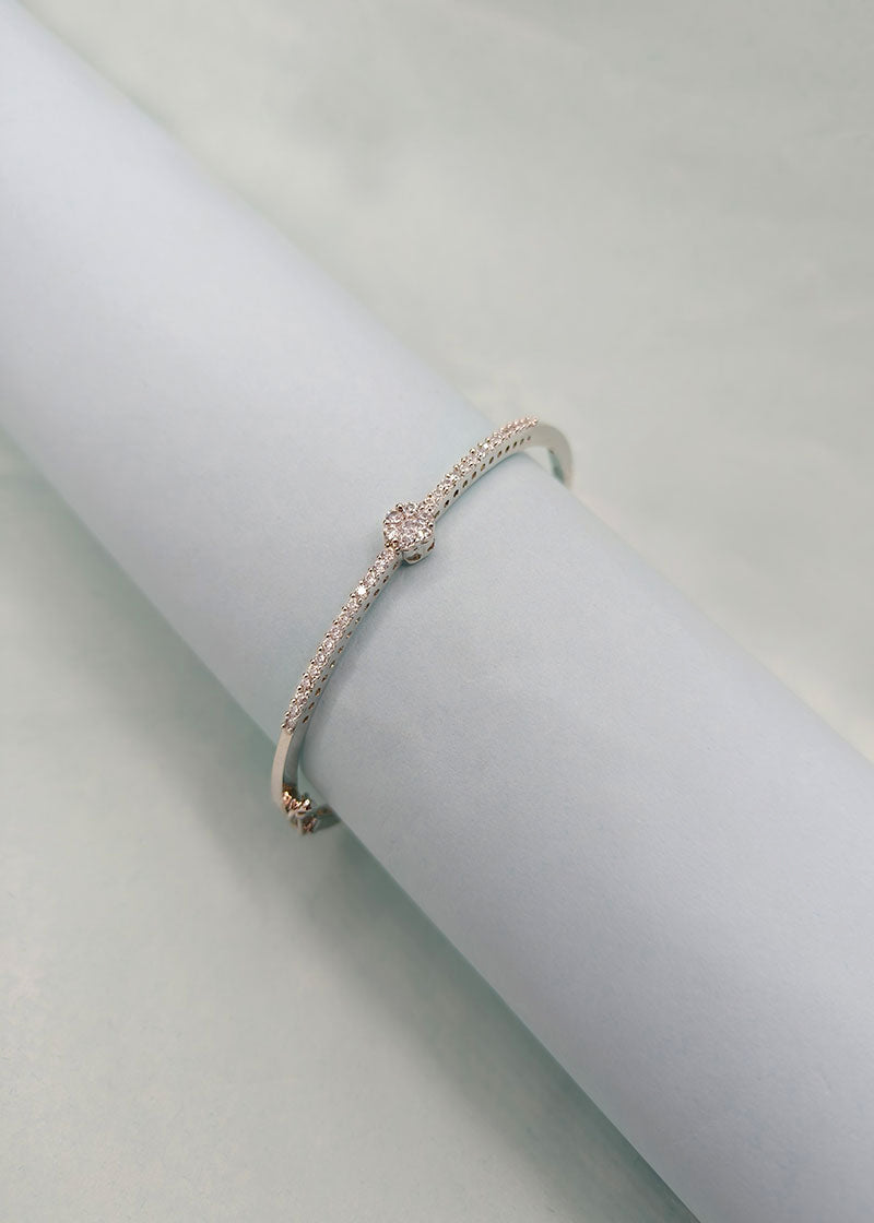 Sparkling Cubic Zircon Openable Kada Bracelet For Women
