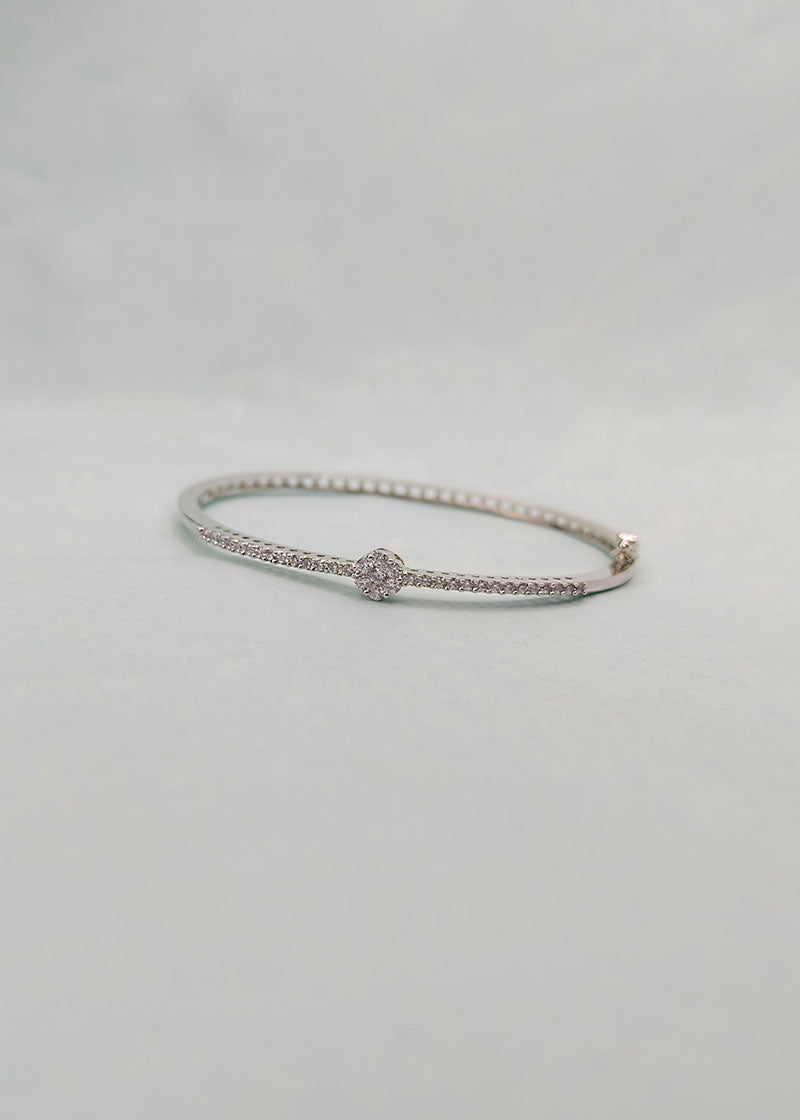 Sparkling Cubic Zircon Openable Kada Bracelet For Women