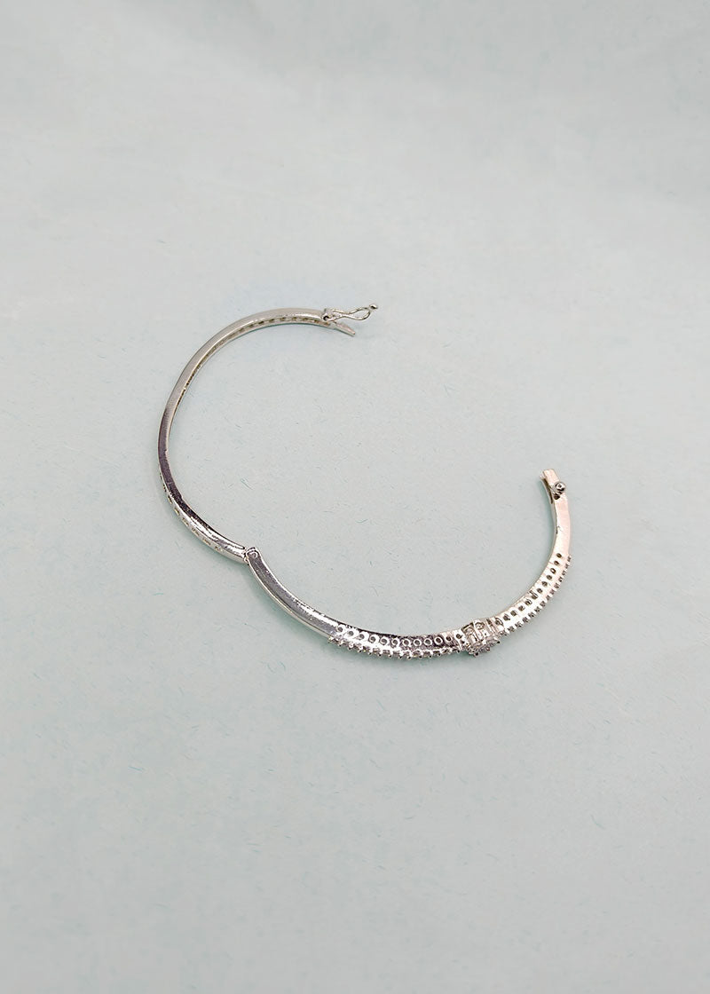 Sparkling Cubic Zircon Openable Kada Bracelet For Women