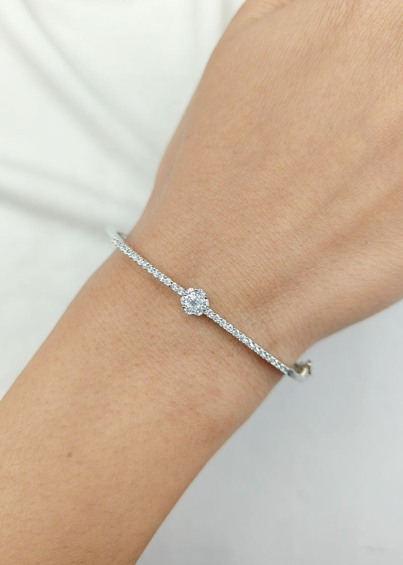 Sparkling Cubic Zircon Openable Kada Bracelet For Women