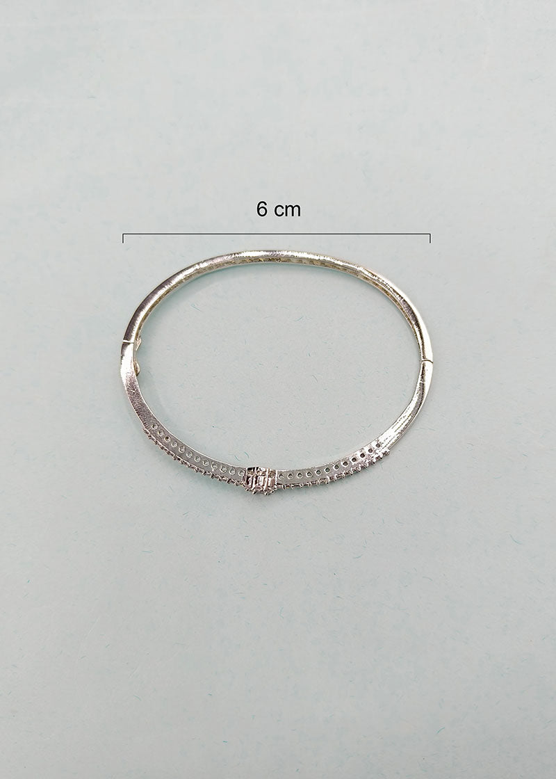 Sparkling Cubic Zircon Openable Kada Bracelet For Women