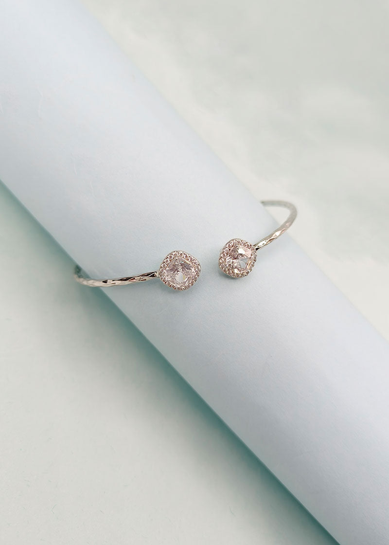 Silver Plated Designer Diamond Kada Bracelet