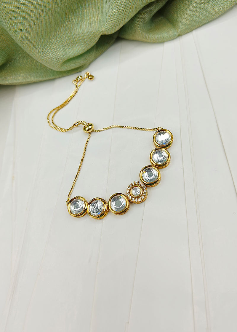 Kundan Meenakari Adjustable Women Loose Bracelet