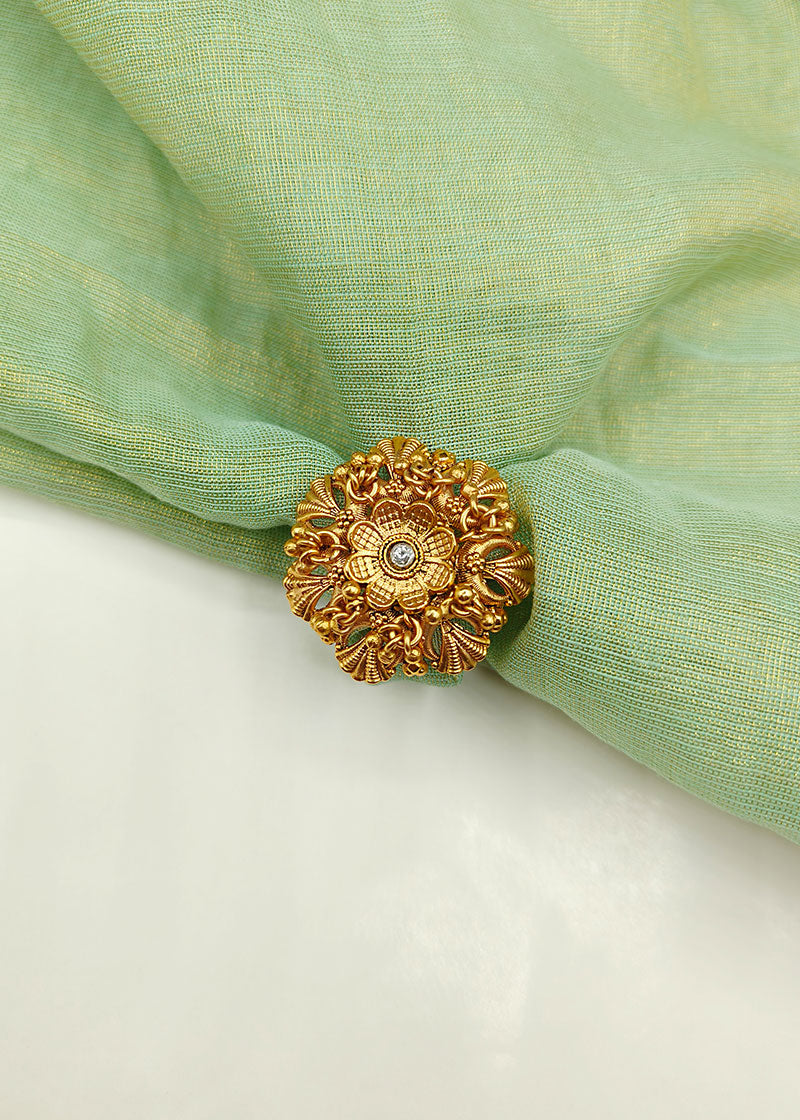 Big Antique Flower Shape Women Adjustable Ring