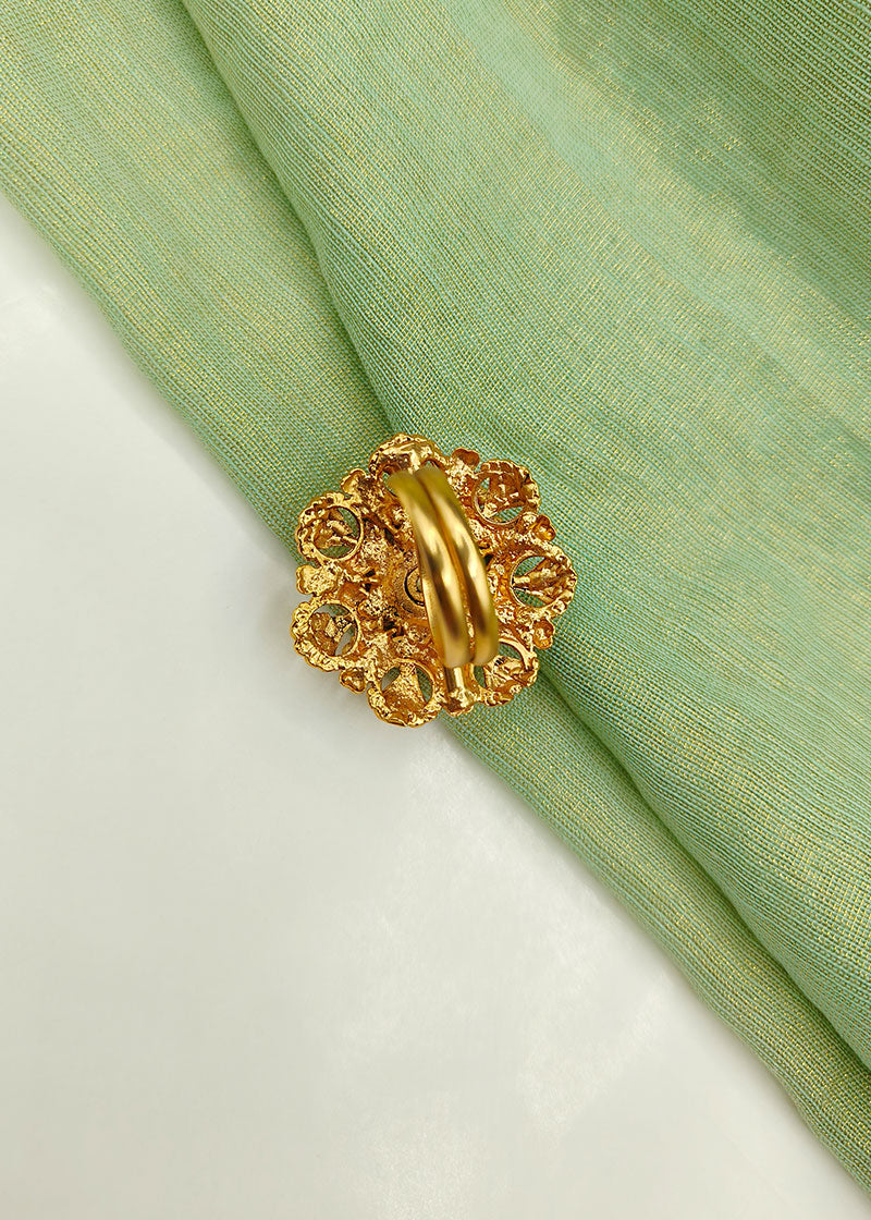 Big Antique Flower Shape Women Adjustable Ring