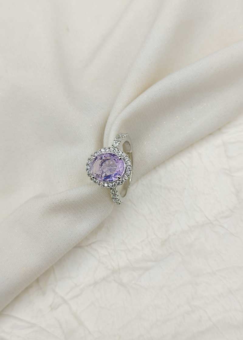 Delicate Single Color Stone Women Adjustable Finger Ring