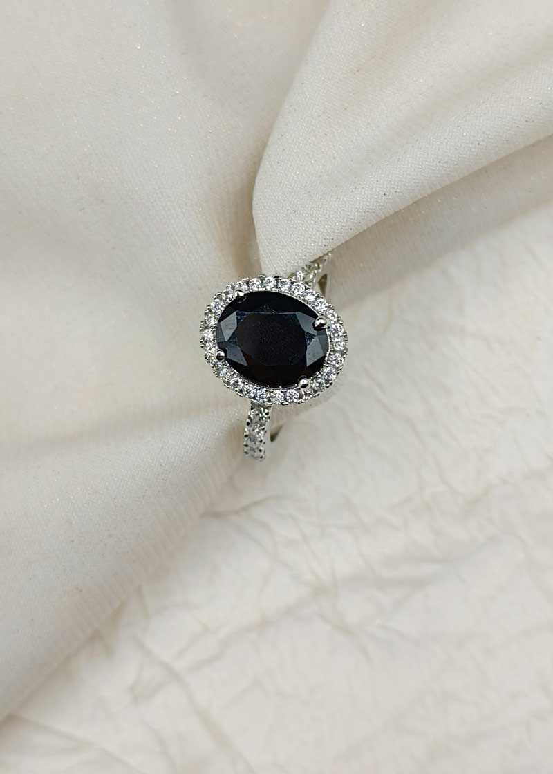 Delicate Single Color Stone Women Adjustable Finger Ring