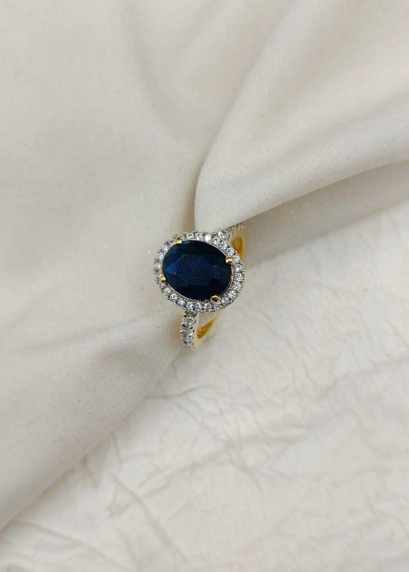 Delicate Single Color Stone Women Adjustable Finger Ring