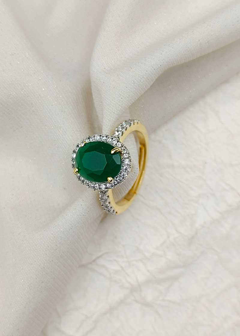 Delicate Single Color Stone Women Adjustable Finger Ring