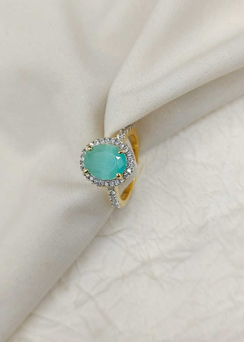 Delicate Single Color Stone Women Adjustable Finger Ring