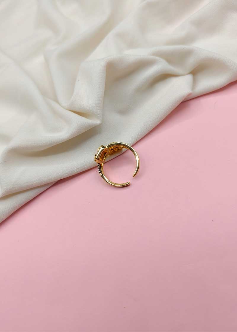Designer Two Cubic Zircon Women Adjustable Finger Ring